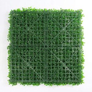 Artificial Boxwood Hedge, Faux Greenery Wall, Privacy Hedge Screen, UV Protected Faux Greenery Mats, Boxwood Wall, Suitable for Both Outdoor or Indoor (20x20 Inch DarkG_12pc)