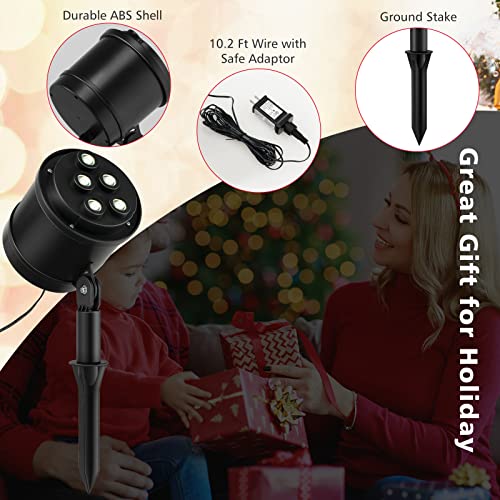 Tangkula Christmas Projector Light, Rotating LED Projection Lamp with 60° Adjustable Angle, Outdoor Landscape Decorative Lighting for Christmas, Holiday, Party, Garden, Patio