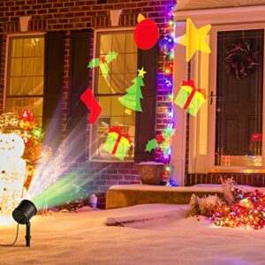 Tangkula Christmas Projector Light, Rotating LED Projection Lamp with 60° Adjustable Angle, Outdoor Landscape Decorative Lighting for Christmas, Holiday, Party, Garden, Patio