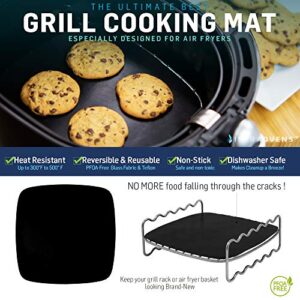 Air Fryer Rack Accessories Compatible with Power Airfryer Oven Vortex, Bagotte, Master Culinary, Paula Deen, Philips, Yedi, Secura, More | Skewer + Kebab Accessory for Cooking + Grilling