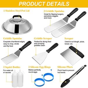 Griddle Accessories Compatible with Blackstone and Camp Chef, Flat Top Griddle Scraper Tool with Melting Dome for Outdoor Cooking, Grill Accessories