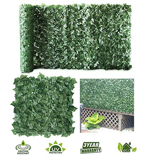 Goasis Lawn Artificial Hedge Fence Panels Topiary Hedge Boxwood Plant Privacy Screen Outdoor Indoor Use Garden Fence Backyard Home Decor Greenery Walls, 2 Rolls