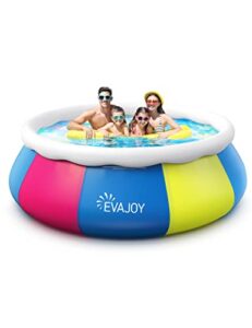 swimming pool, evajoy 10ft ×30in above ground pool easy set, blow up pool kiddie pool inflatable top ring swimming pools for adults family backyard outdoor with pool cover