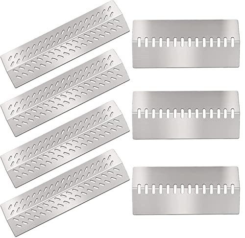 Heat Plate Shield Flavor Bar Grill Replacement Parts for Bull BBQ Grilll Angus 47629 47628 Lonestar 87048 87049 Outlaw 26038 26039 Cal Flame G4 P4, 4 Pack Flame Tamer and 3 Pack Flavorizer Bar…