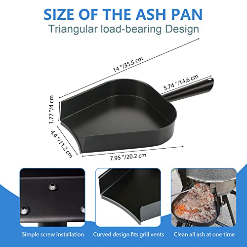 Ash Pan Big Green Egg, Unidanho Stainless Steel Ash Tool Kit Ash Tool Poker Rake Set for Large Big Green Egg, Kamado Joe, Charcoal Smoker Wood Burning Stove