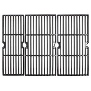 hongso 18″ x 25″ cast iron cooking grates for charbroil performance 463377017, 463347017, 463376018p2, 463673617, 463376117, 463377117, 4-burner 475 cart liquid propane gas grill, 3 pack, pcz163