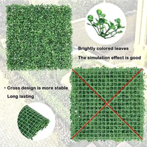 Artificial Boxwood Hedge Wall Panels 20"x20" Grass Backdrop Wall Panel with UV Protection Privacy Screen, Faux Boxwoods for Party, Wedding, Balcony, Outdoor, Indoor, Garden, Backyard Fence Decor(8Pcs)