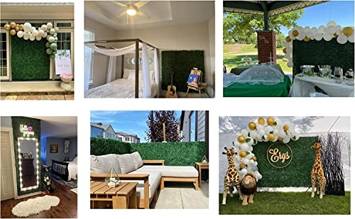 Artificial Boxwood Hedge Wall Panels 20"x20" Grass Backdrop Wall Panel with UV Protection Privacy Screen, Faux Boxwoods for Party, Wedding, Balcony, Outdoor, Indoor, Garden, Backyard Fence Decor(8Pcs)