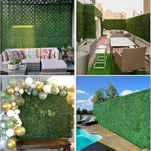 Artificial Boxwood Hedge Wall Panels 20"x20" Grass Backdrop Wall Panel with UV Protection Privacy Screen, Faux Boxwoods for Party, Wedding, Balcony, Outdoor, Indoor, Garden, Backyard Fence Decor(8Pcs)