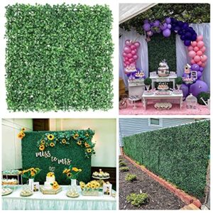 Artificial Boxwood Hedge Wall Panels 20"x20" Grass Backdrop Wall Panel with UV Protection Privacy Screen, Faux Boxwoods for Party, Wedding, Balcony, Outdoor, Indoor, Garden, Backyard Fence Decor(8Pcs)