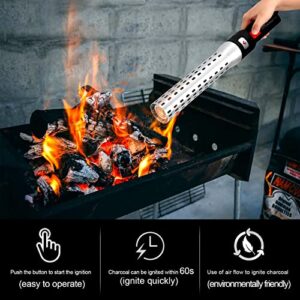 GGC Electric Charcoal Fire Starter Lighter for Big Green Egg Smokers BBQs Grills Wood Burning Fireplaces and Fire Pits(Meramic Core Material)