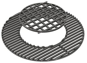 qulimetal 8835 cast iron gourmet bbq system cooking grate for weber 22.5 inches one-touch silver, bar-b-kettle, master-touch and one-touch, 22 1/2 inch weber performer and premium charcoal grill
