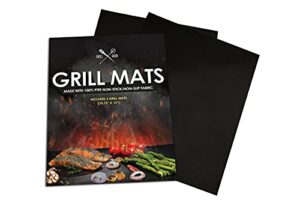 grill gods grill mat – premium bbq grill mats – non stick non slip cooking mats (set of 2) – easy to clean and reusable grilling accessories – 15.75 x 13 inches