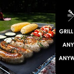 Grill Gods Grill Mat - Premium BBQ Grill Mats - Non Stick Non Slip Cooking Mats (Set of 2) - Easy to Clean and Reusable Grilling Accessories - 15.75 x 13 Inches