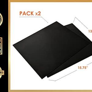 Grill Gods Grill Mat - Premium BBQ Grill Mats - Non Stick Non Slip Cooking Mats (Set of 2) - Easy to Clean and Reusable Grilling Accessories - 15.75 x 13 Inches