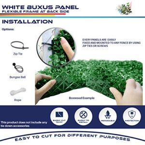 Windscreen4less Artificial Faux Ivy Leaf Decorative Fence Screen 20'' x 20" Boxwood/Milan Leaves Fence Patio Panel, Buxus White 12 Pieces