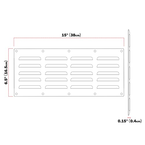 Stanbroil Stainless Steel Venting Panel for Grill Accessory, 15" by 6-1/2"