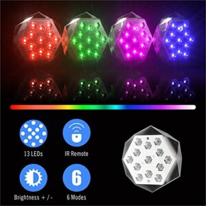 Aygrochy Pool Lights, Rechargeable Submersible Led Lights, Magnetic IP68 Underwater Pond Light with RF Remote and 16 Color Changing(2 Pack)