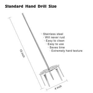 QQMaster Pork Puller,4 Inch Stainless Steel Meat Shredder Pork Puller Used With Standard Hand Drill Shredding Pork Made Easy