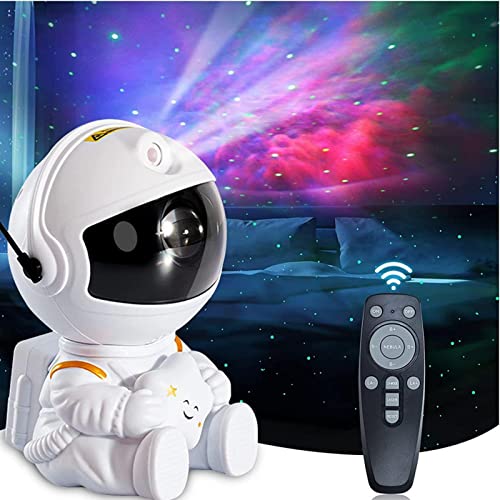 Space Buddy Projector, Astronaut Projector Galaxy Light, 360° Rotation Astronaut Light Projector with Remote Control, LED Lamp Suitable for Kids Adult Bedroom Birthday Valentine's Day Christmas Gift