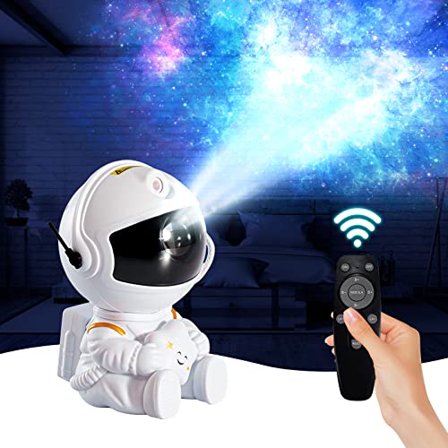 Space Buddy Projector, Astronaut Projector Galaxy Light, 360° Rotation Astronaut Light Projector with Remote Control, LED Lamp Suitable for Kids Adult Bedroom Birthday Valentine's Day Christmas Gift