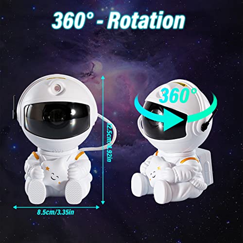 Space Buddy Projector, Astronaut Projector Galaxy Light, 360° Rotation Astronaut Light Projector with Remote Control, LED Lamp Suitable for Kids Adult Bedroom Birthday Valentine's Day Christmas Gift