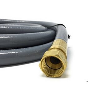 3/8" QDD+NG Gas Hose 12' Long Quick Disconnect Low Pressure Natural Gas and Propane Gas Hose [2578] 1/2 PSIG PRESSURE/Inlet 3/8 NPT Outlet 3/8 Flare Swivel Female Brass Connector