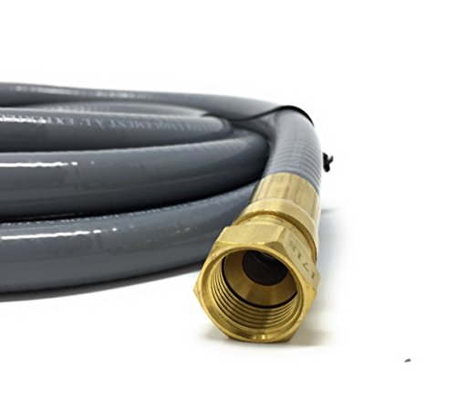 3/8" QDD+NG Gas Hose 12' Long Quick Disconnect Low Pressure Natural Gas and Propane Gas Hose [2578] 1/2 PSIG PRESSURE/Inlet 3/8 NPT Outlet 3/8 Flare Swivel Female Brass Connector