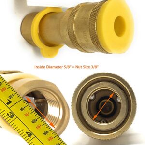 3/8" QDD+NG Gas Hose 12' Long Quick Disconnect Low Pressure Natural Gas and Propane Gas Hose [2578] 1/2 PSIG PRESSURE/Inlet 3/8 NPT Outlet 3/8 Flare Swivel Female Brass Connector