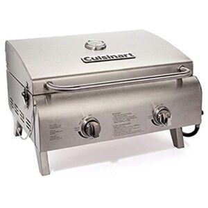 Cuisinart CGG-306 Chef's Style Propane Tabletop Grill, Two-Burner, Stainless Steel & CNW-328 11-Inch, Non-Stick Grill Wok, 11 x 11