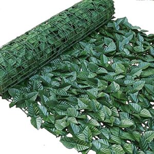 hacsyp expandable faux privacy fence artificial ivy privacy fence | green plastic leaf fence panels uv fade protected privacy screening garden fence for balcony patio (size : 0.5×1m)