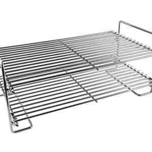 DcYourHome Double Layer Stainless Steel Smoke Shelf/Grill Warming Rack Foldable Multipurpose Jerky Rack for Traeger and Other Wood Pellet Grills & Gas Grills & Grill Grate Accessories