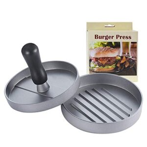 4.5 inch large burger press, non-stick aluminum hamburger patty maker, perfect hamburger mold ideal for stuffed burgers and bbq, essential kitchen & grilling accessories