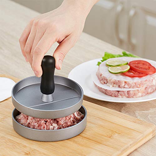 4.5 Inch Large Burger Press, Non-Stick Aluminum Hamburger Patty Maker, Perfect Hamburger Mold Ideal for Stuffed Burgers and BBQ, Essential Kitchen & Grilling Accessories