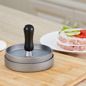 4.5 Inch Large Burger Press, Non-Stick Aluminum Hamburger Patty Maker, Perfect Hamburger Mold Ideal for Stuffed Burgers and BBQ, Essential Kitchen & Grilling Accessories