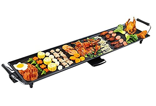 Premium Heavy Duty 35” Electric Portable Nonstick Teppanyaki Hibachi Grill Leurex Extra Large Table Top Griddle BBQ Barbecue Indoor Outdoor Camping with Adjustable Temperature