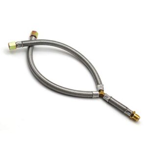 mensi propane grill y-splitter extension adapter braided hose length 15″ with 3/8″ flare connection