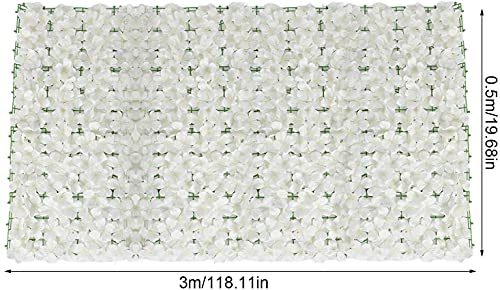 HACSYP Expandable Faux Privacy Fence Artificial Ivy Fence Screening 19.6″×118″ | Artificial Ivy Mesh Flower Fence Garden Rattan Fence Balcony Mesh Outdoor Wedding Decoration (Color : White)