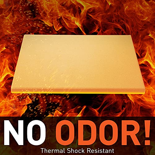 Arcedo Baking Stone for Bread, 15 x 12 Inch Rectangular Pizza Stone for Oven and Grill, Heavy Duty Ceramic Pizza Pan, Thermal Shock Resistant Pizza Grilling Stone for Pizza, Bread, Pies and More