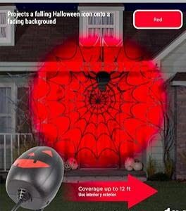 LEDLightShow Gemmy Spider Web Constant Red Electrical Outlet Halloween Indoor Outdoor Light Show Projector