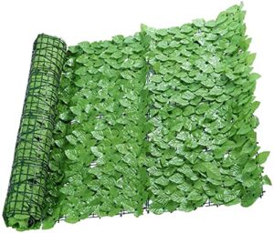 hacsyp expandable faux privacy fence artificial ivy privacy fence screen | artificial green leaf plant fence 40x118 inch wall fence panel | terrace garden wedding outdoor decoration