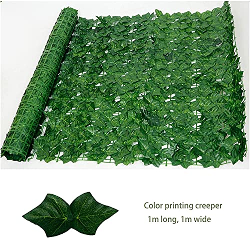 HACSYP Expandable Faux Privacy Fence Artificial Ivy Leaf Screening Roll 1 * 1m Plastic Privacy Screening Garden Fence | UV Fade Protected Wall Landscaping Fencing Panel for Outdoor Decor