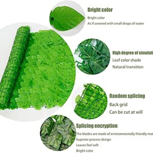 HACSYP Expandable Faux Privacy Fence Artificial Ivy Leaf Screening Roll 1 * 1m Plastic Privacy Screening Garden Fence | UV Fade Protected Wall Landscaping Fencing Panel for Outdoor Decor