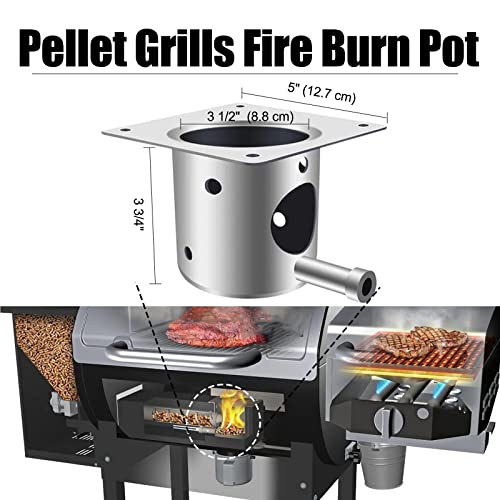 lesolar Fire Burn Pot and Hot Rod Igniter Kit, Fire Burn Pot Replacement Parts for Pellet Grill with Screws and Fuse, Compatible with Traeger & Pit Boss Wood Pellet Grill Smoker