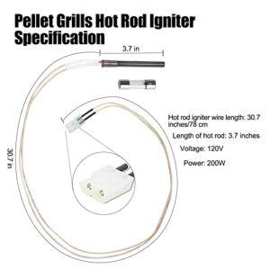 lesolar Fire Burn Pot and Hot Rod Igniter Kit, Fire Burn Pot Replacement Parts for Pellet Grill with Screws and Fuse, Compatible with Traeger & Pit Boss Wood Pellet Grill Smoker