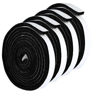4 rolls bbq gasket high heat temp seal grill gasket seal tape self-adhesive stick barbecue tape grill gasket sealing tape for bbq, 26 feet 1/8 inch thickness 1/2 inch width, black
