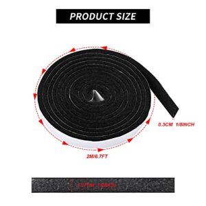 4 Rolls BBQ Gasket High Heat Temp Seal Grill Gasket Seal Tape Self-Adhesive Stick Barbecue Tape Grill Gasket Sealing Tape for BBQ, 26 Feet 1/8 Inch Thickness 1/2 Inch Width, Black