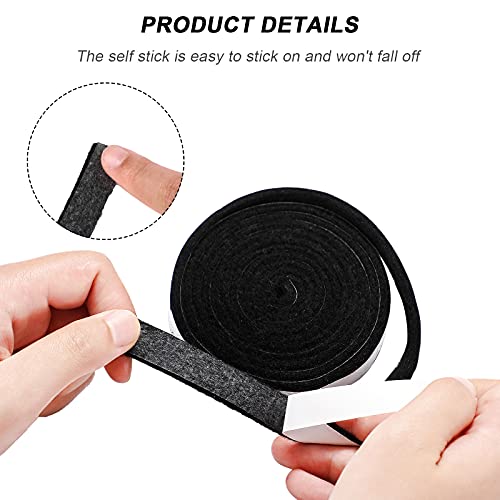 4 Rolls BBQ Gasket High Heat Temp Seal Grill Gasket Seal Tape Self-Adhesive Stick Barbecue Tape Grill Gasket Sealing Tape for BBQ, 26 Feet 1/8 Inch Thickness 1/2 Inch Width, Black