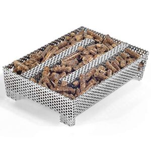 buzzlett 12 hours pellet maze smoker tray, perfect for hot or cold meat, cheese, fish and pork smoking, 5″ x 8″