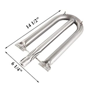 Votenli S1246C (3-Pack) 14.5" x 6.25" Stainless Steel Burner Replacement for American Outdoor Grill 24NB, 24NG, 24NP, 24PC, 30NB, 30PC, 36NB, 36PC